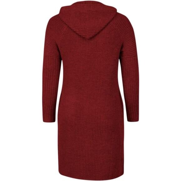 Men's Long Cardigan Sweater Hood Button Closure Long Sleeve Knit Coat - Picture 3 of 6